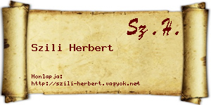 Szili Herbert névjegykártya